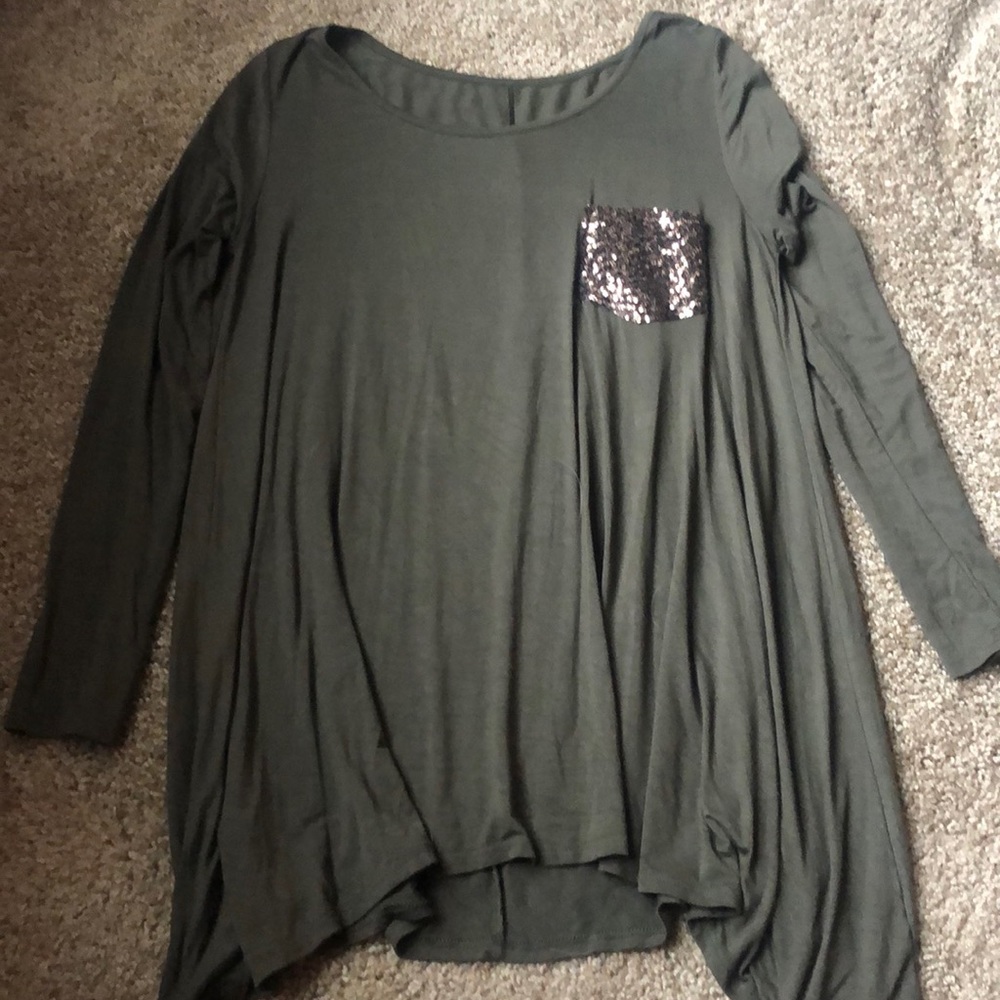 Flowy olive top